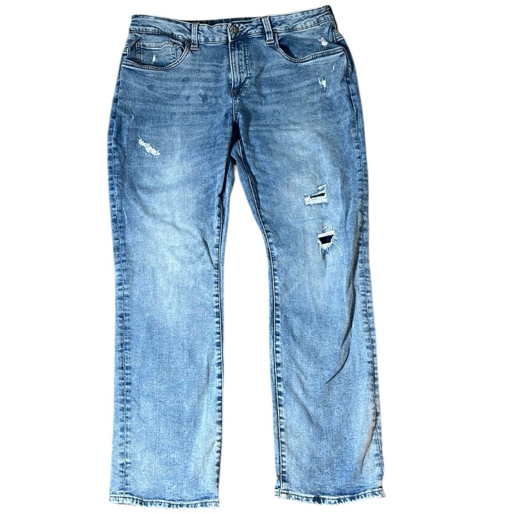 David Britton Buffalo Jeans Slim Ash W38/L32 Distressed Mens Jeans